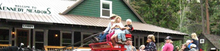 Kennedy Meadows with the Stueve Dairy Milk Wagon giving rides to kids and all others